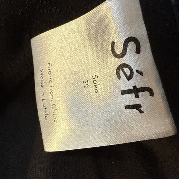 Sefr Sako Straight Leg Faux Leather Trousers Deep Blue Waist 32(34) - Picture 9 of 12